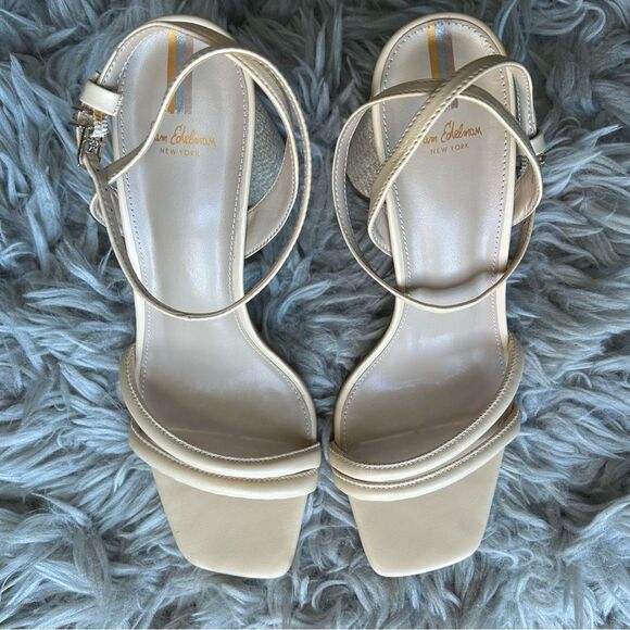 Sam Edelman Kia neutral beige block heel sandals women’s shoe size 10 - Picture 4 of 11